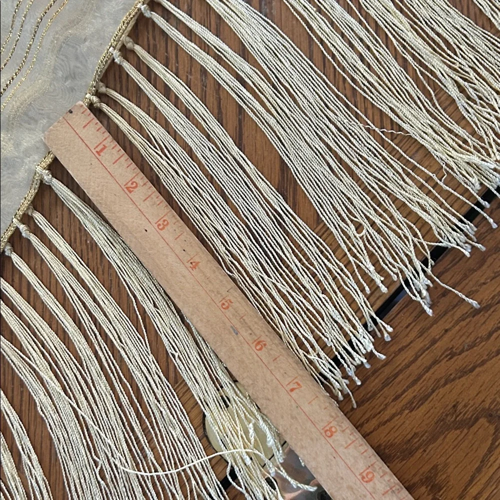 Vintage Gold Metallic Sheer Wrap Scarf